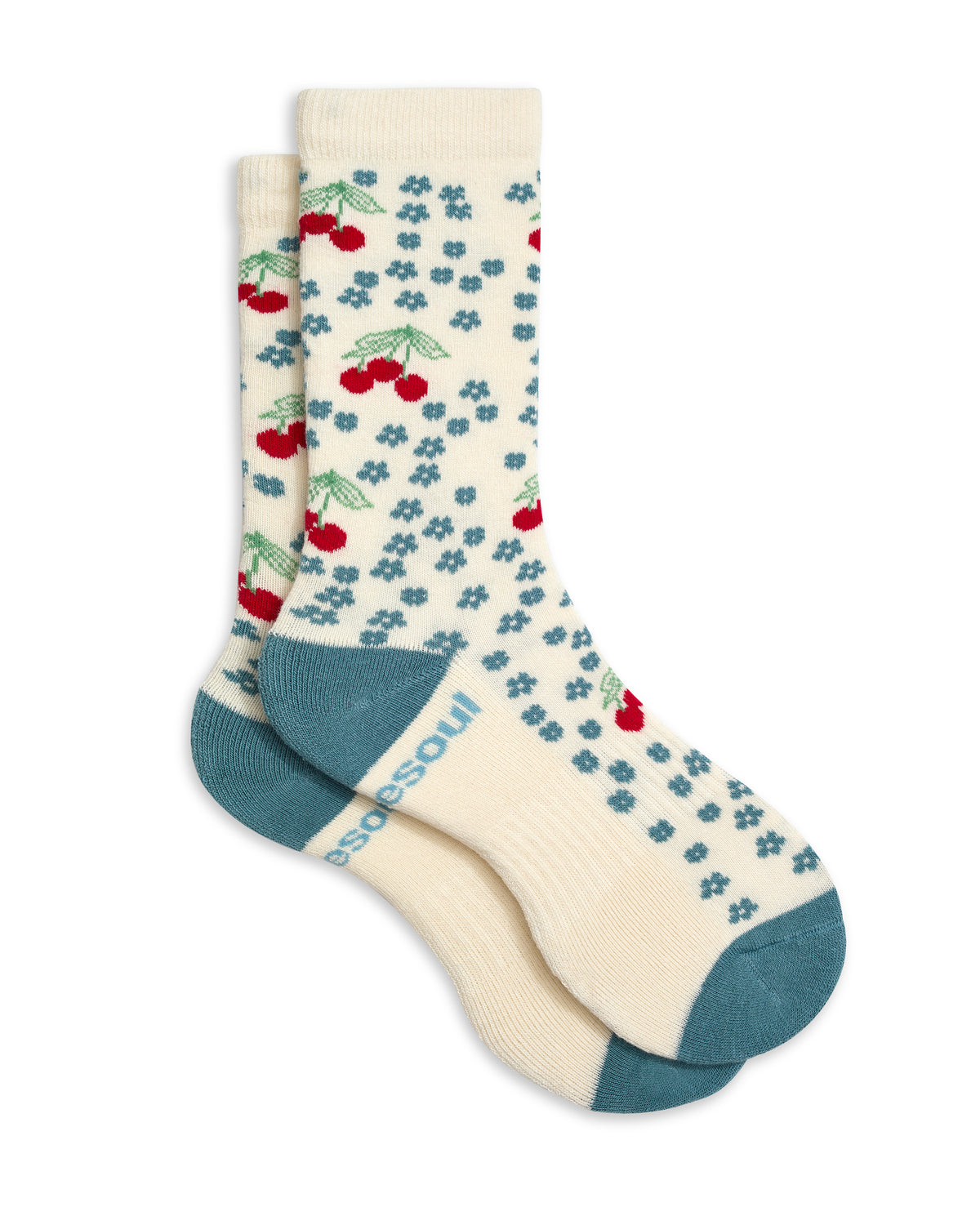 Pattern High Sock, Cherry Flowers