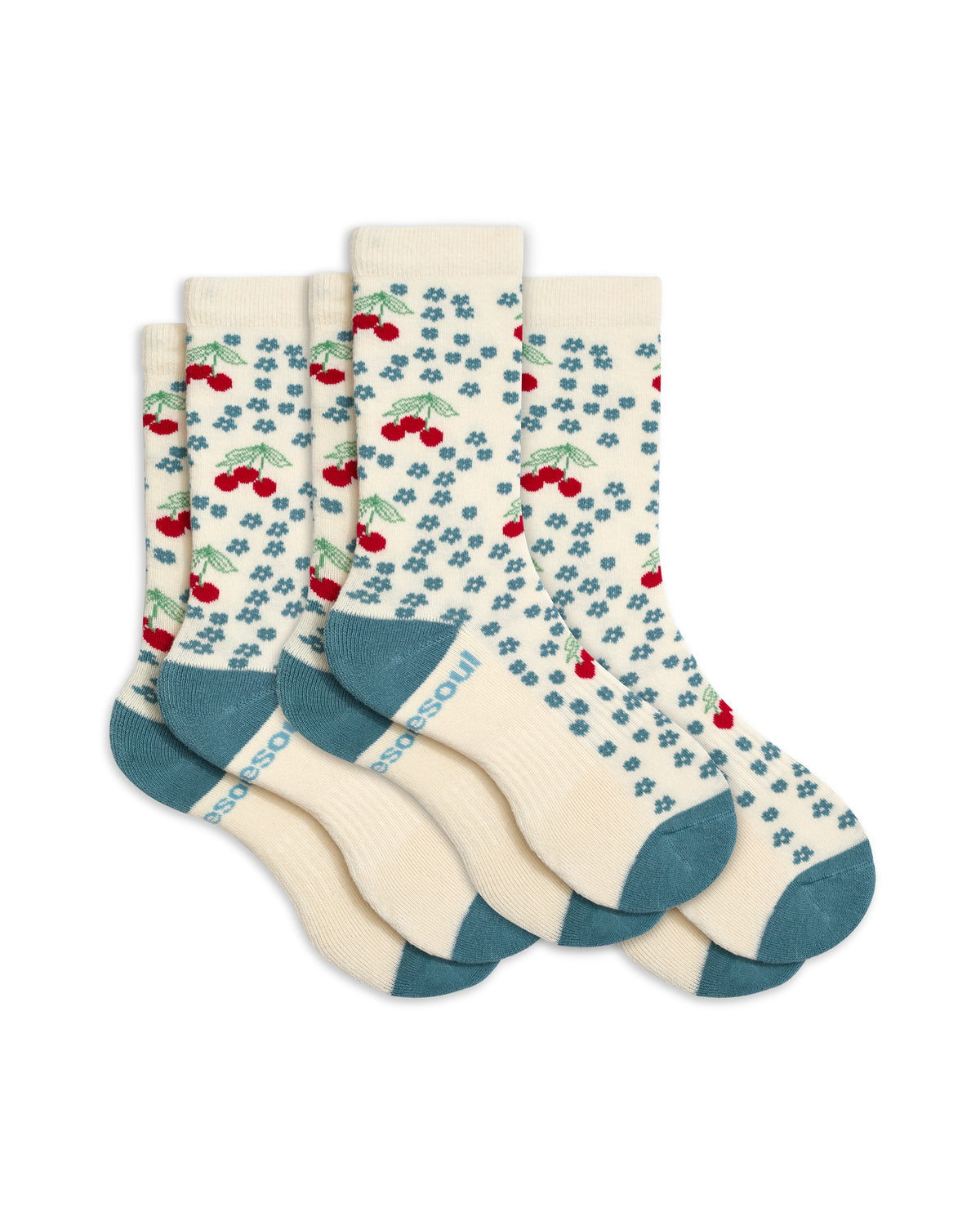 Pattern High Sock, Cherry Flowers