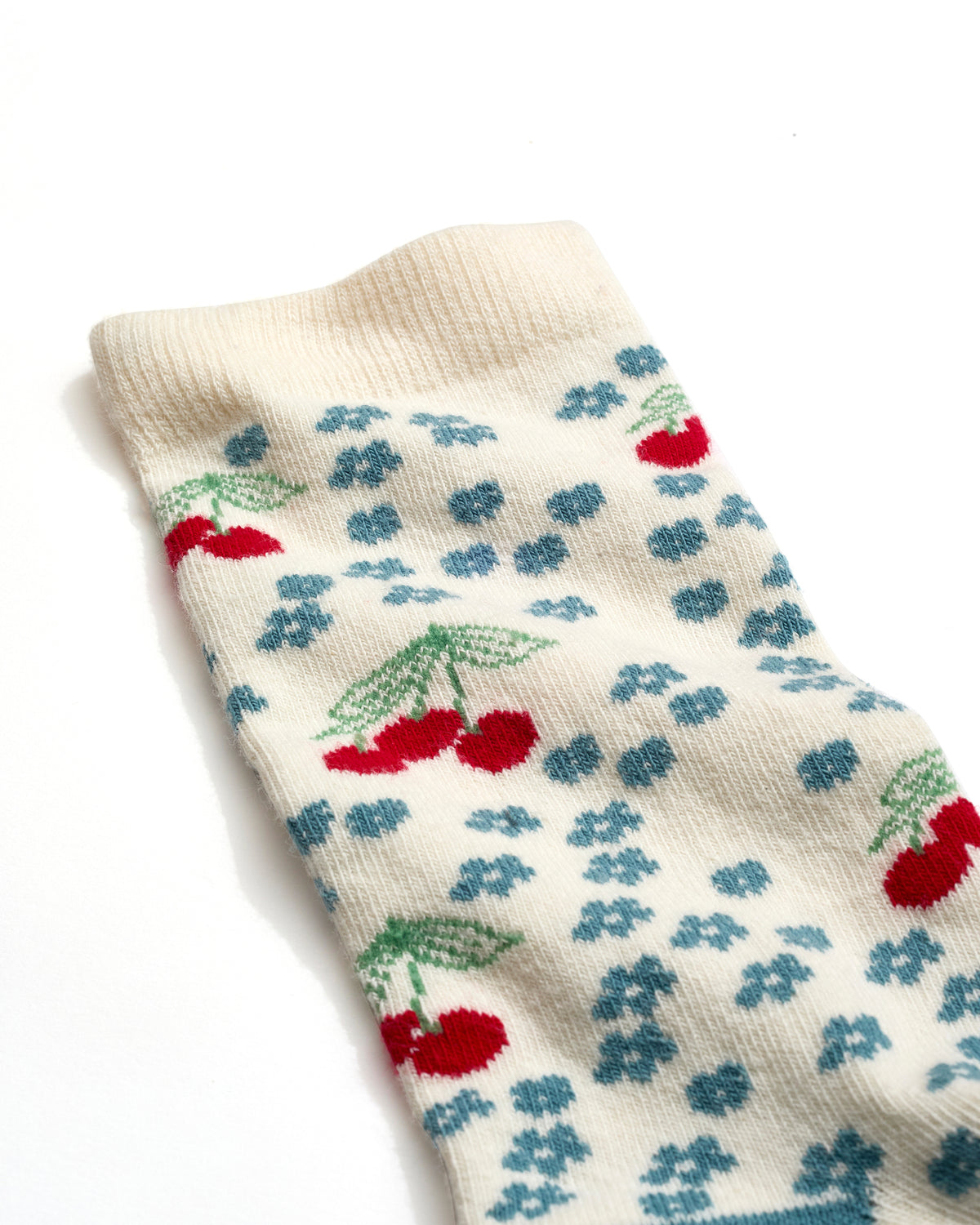 Pattern High Sock, Cherry Flowers