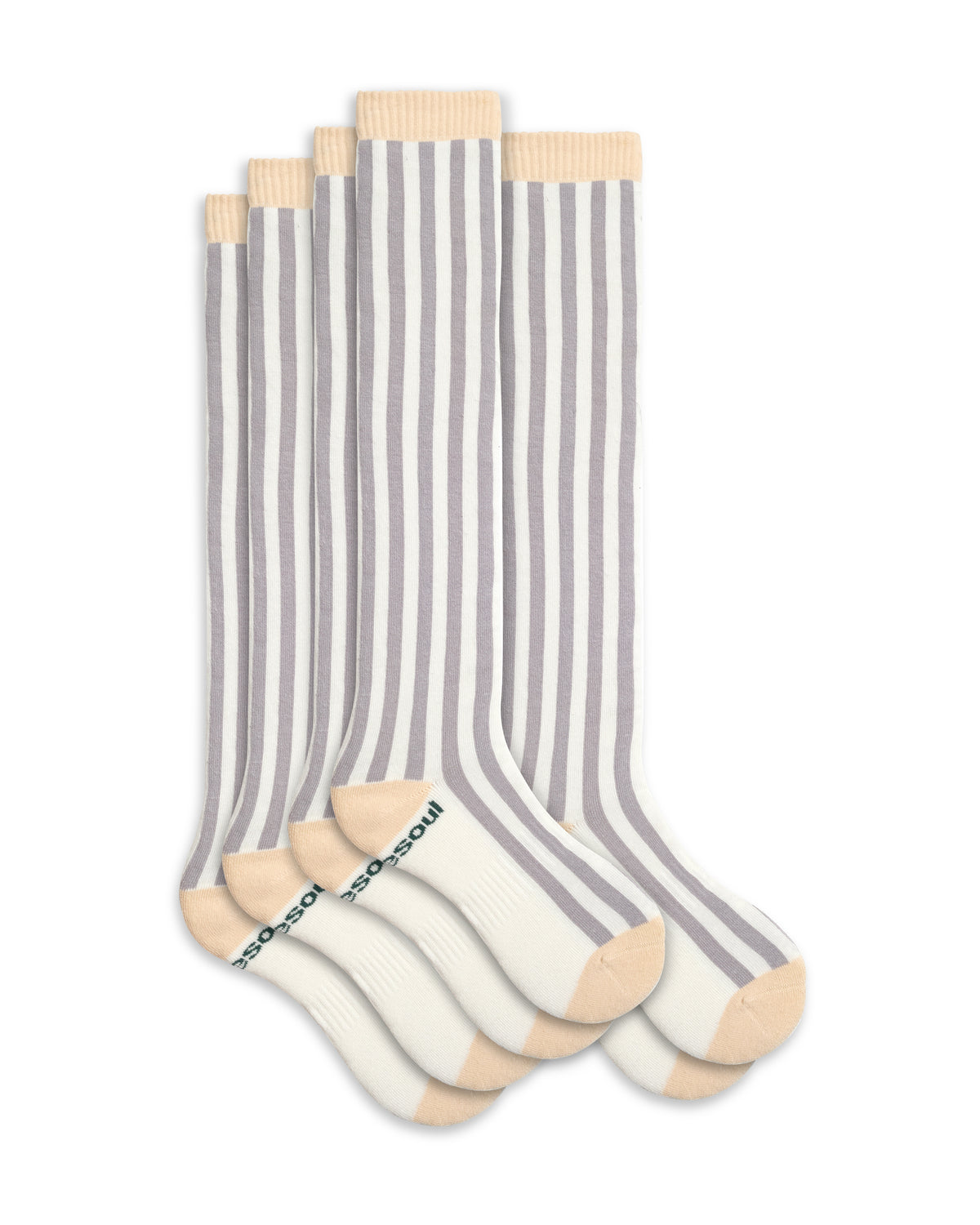 Mina Ultrahigh Sock, Gray Pinstripe