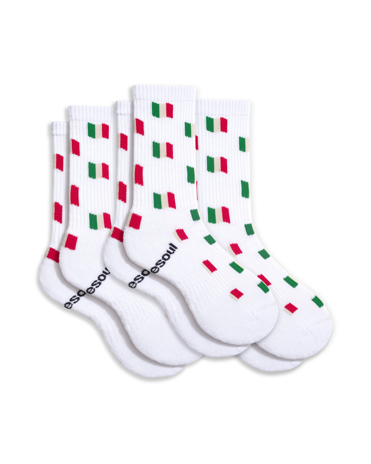 Big Dom High Socks, Italian Flags White