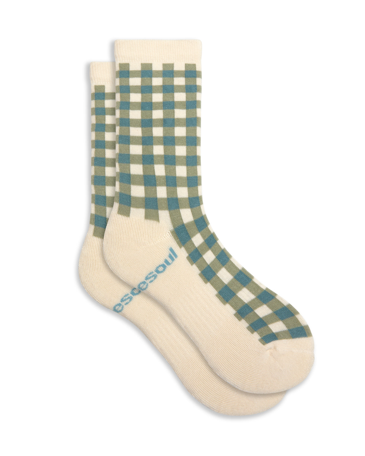 Pattern High Sock, Blue Gingham