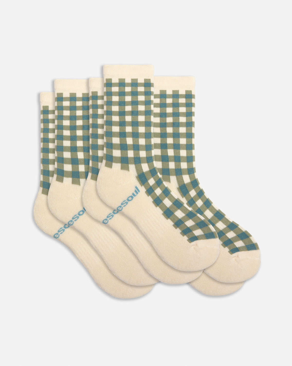 Pattern High Sock, Blue Gingham