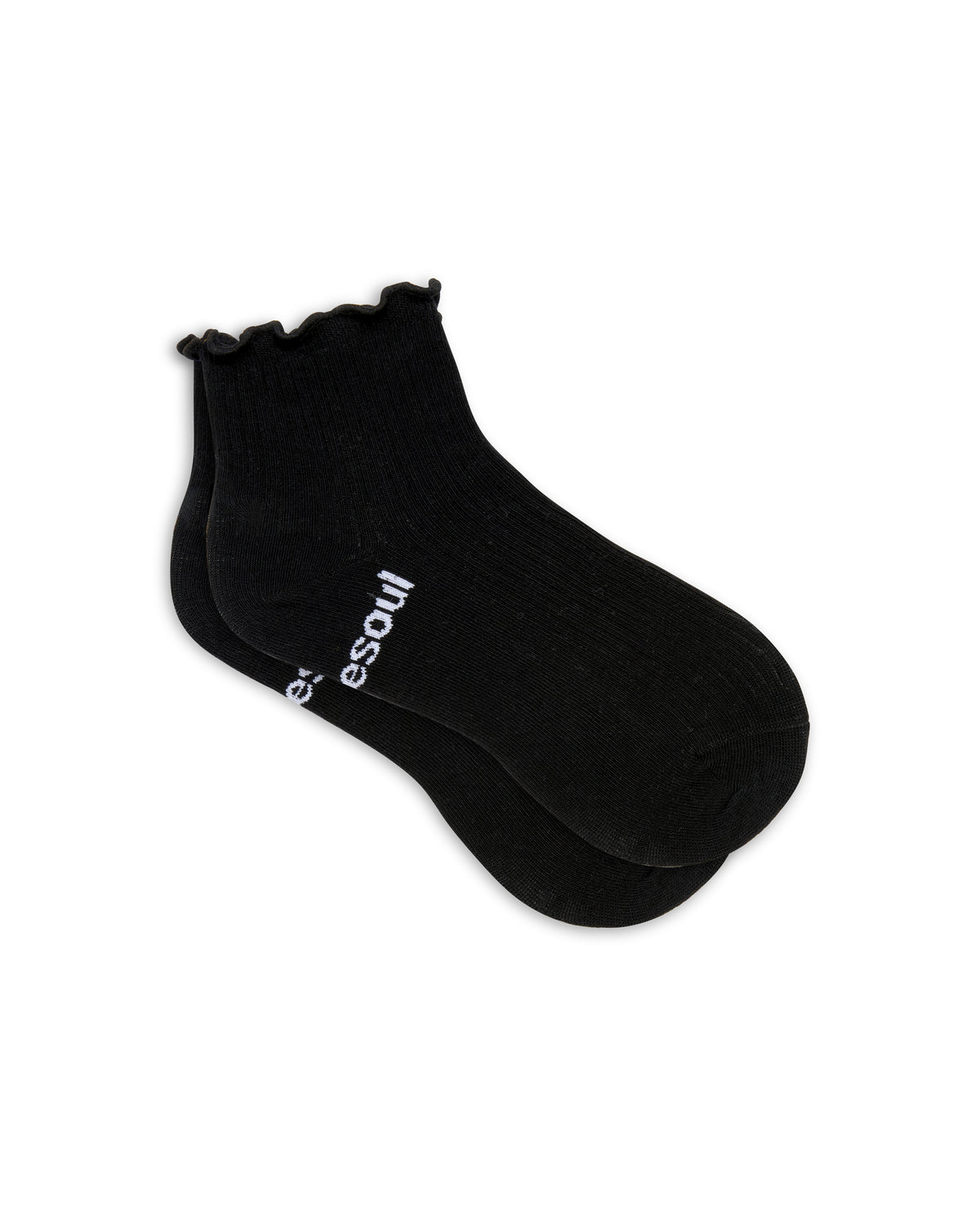 Ruffle Quarter Sock, Black