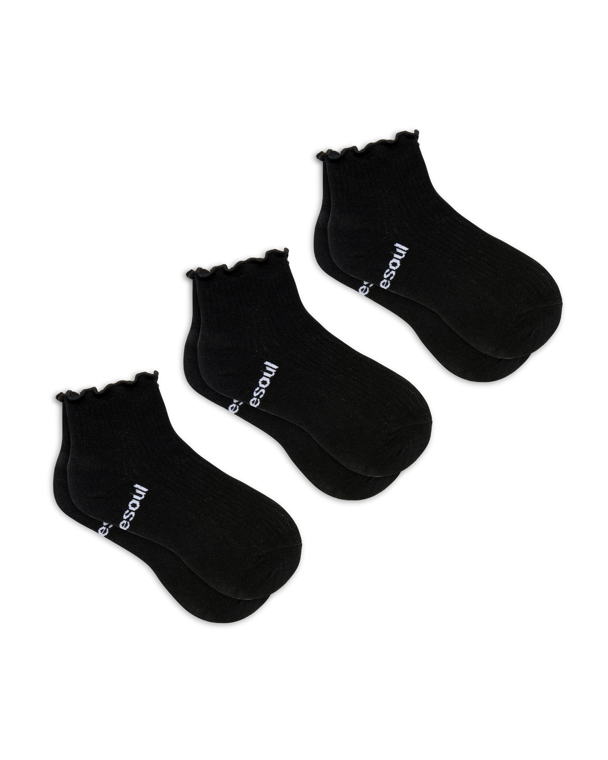Ruffle Quarter Sock, Black