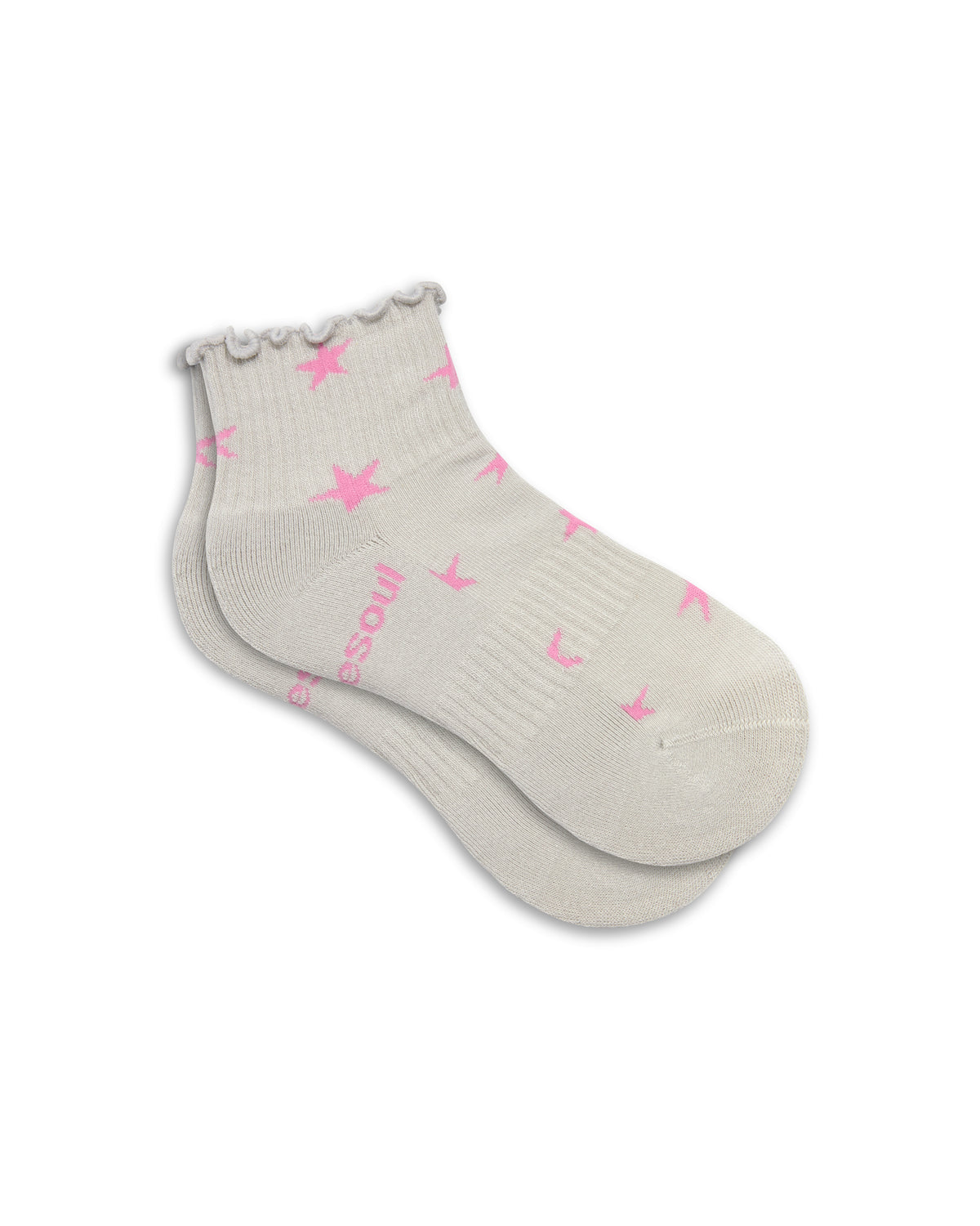 Ruffle Quarter Sock, Pink Star