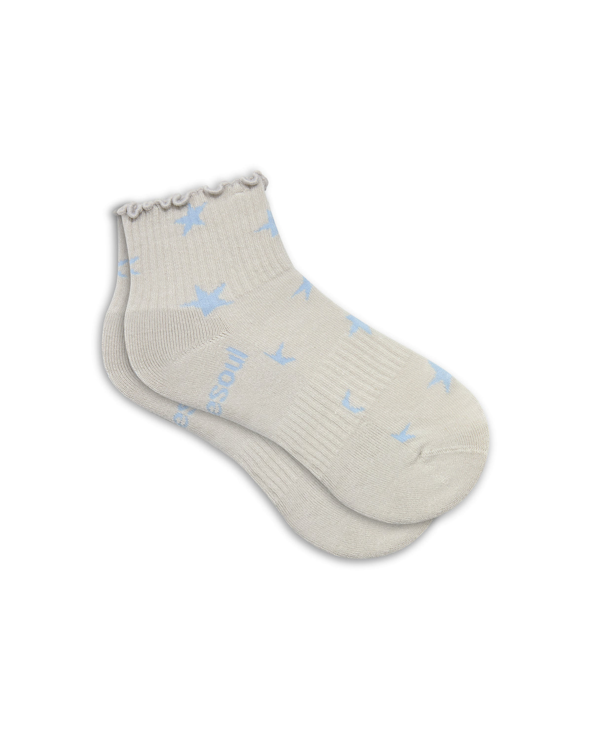 Ruffle Quarter Sock, Blue Star