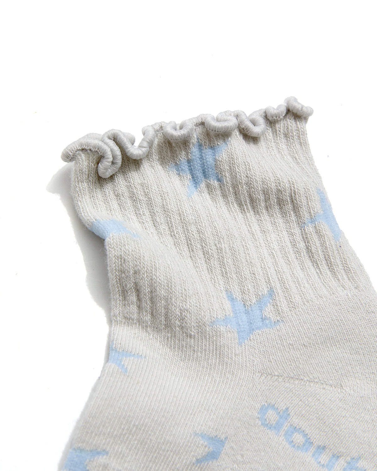 Ruffle Quarter Sock, Blue Star