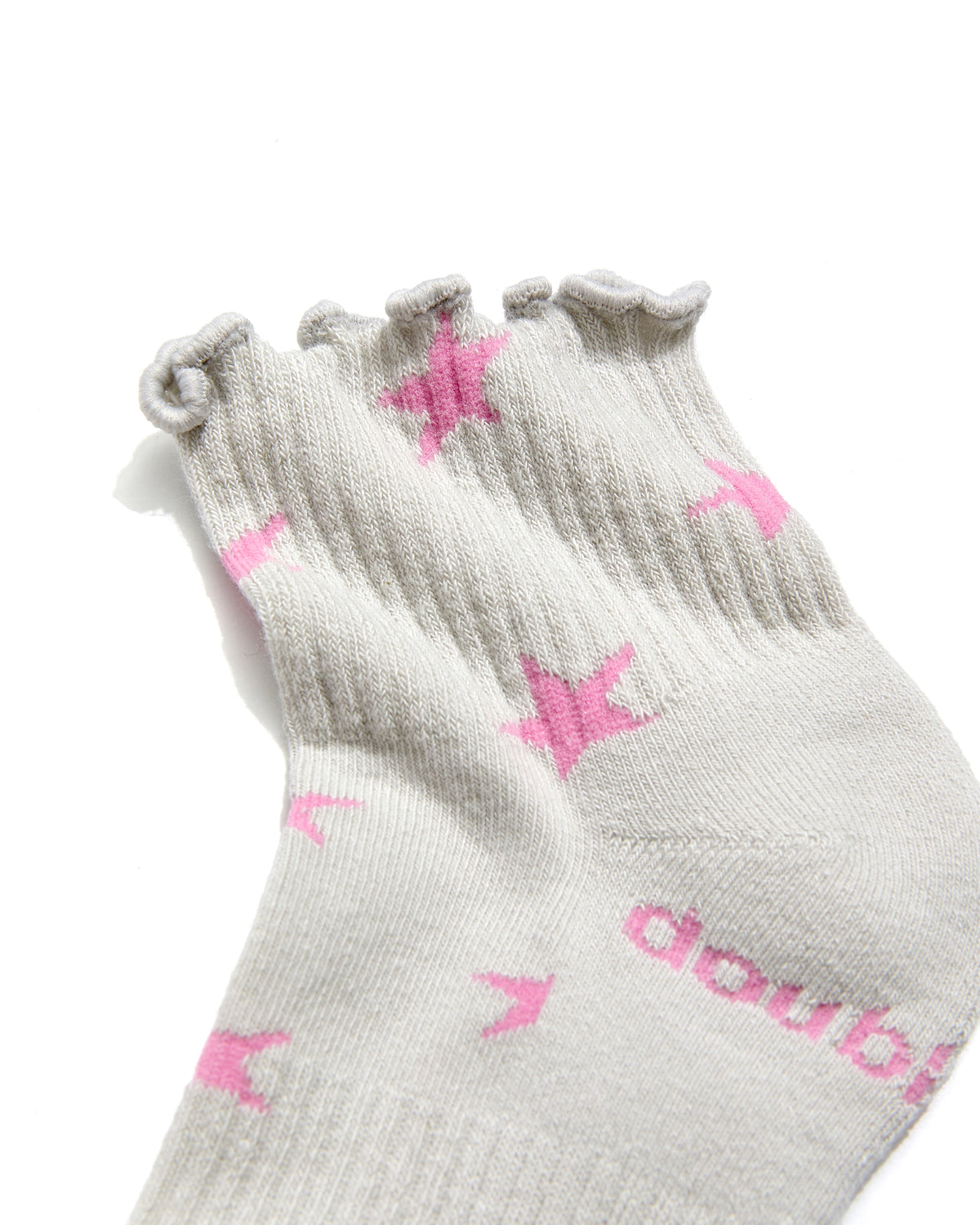 Ruffle Quarter Sock, Pink Star