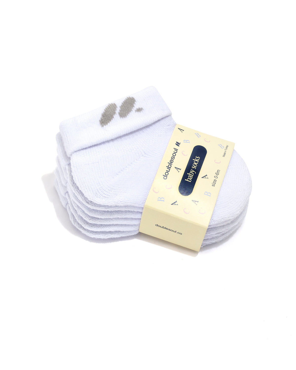 Baby Foldover Socks (0-6 Months), Cloud