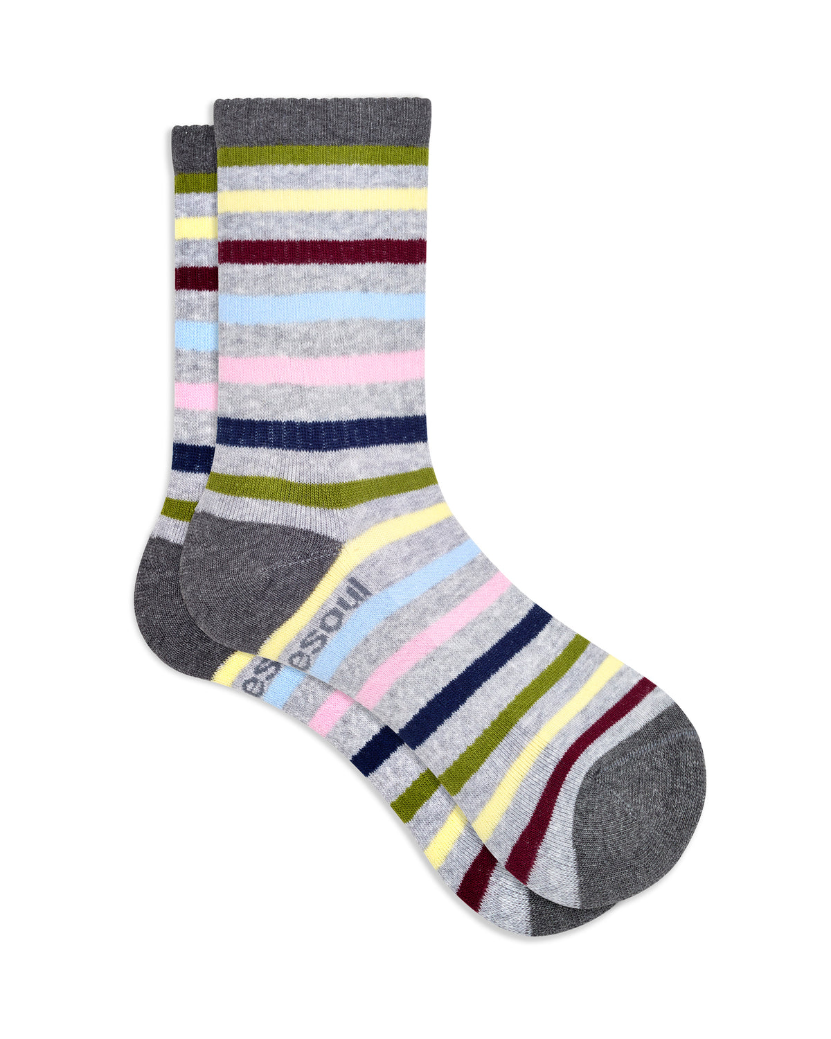 Striped High Sock, Slate