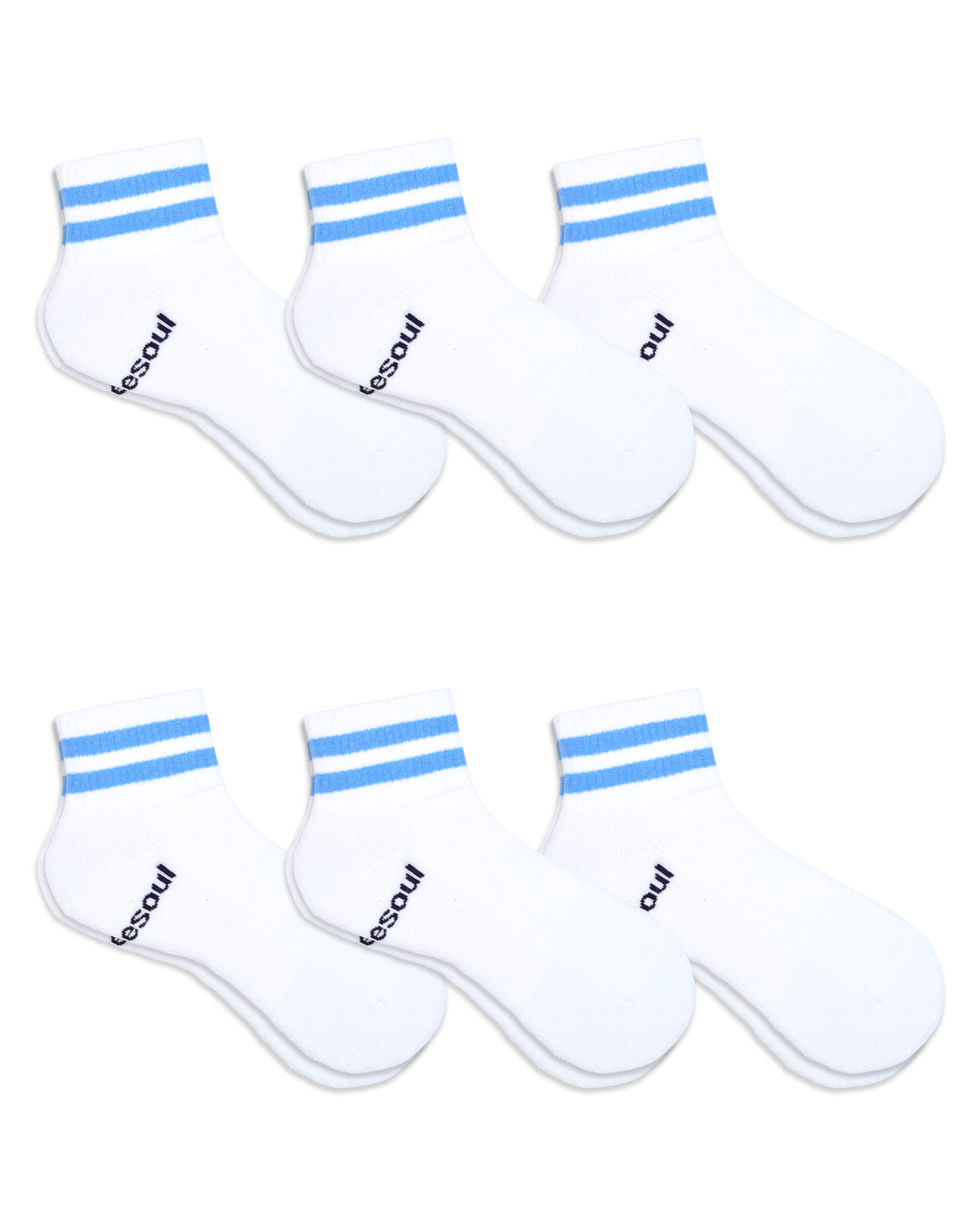 Varsity Quarter Sock, Ice Blue