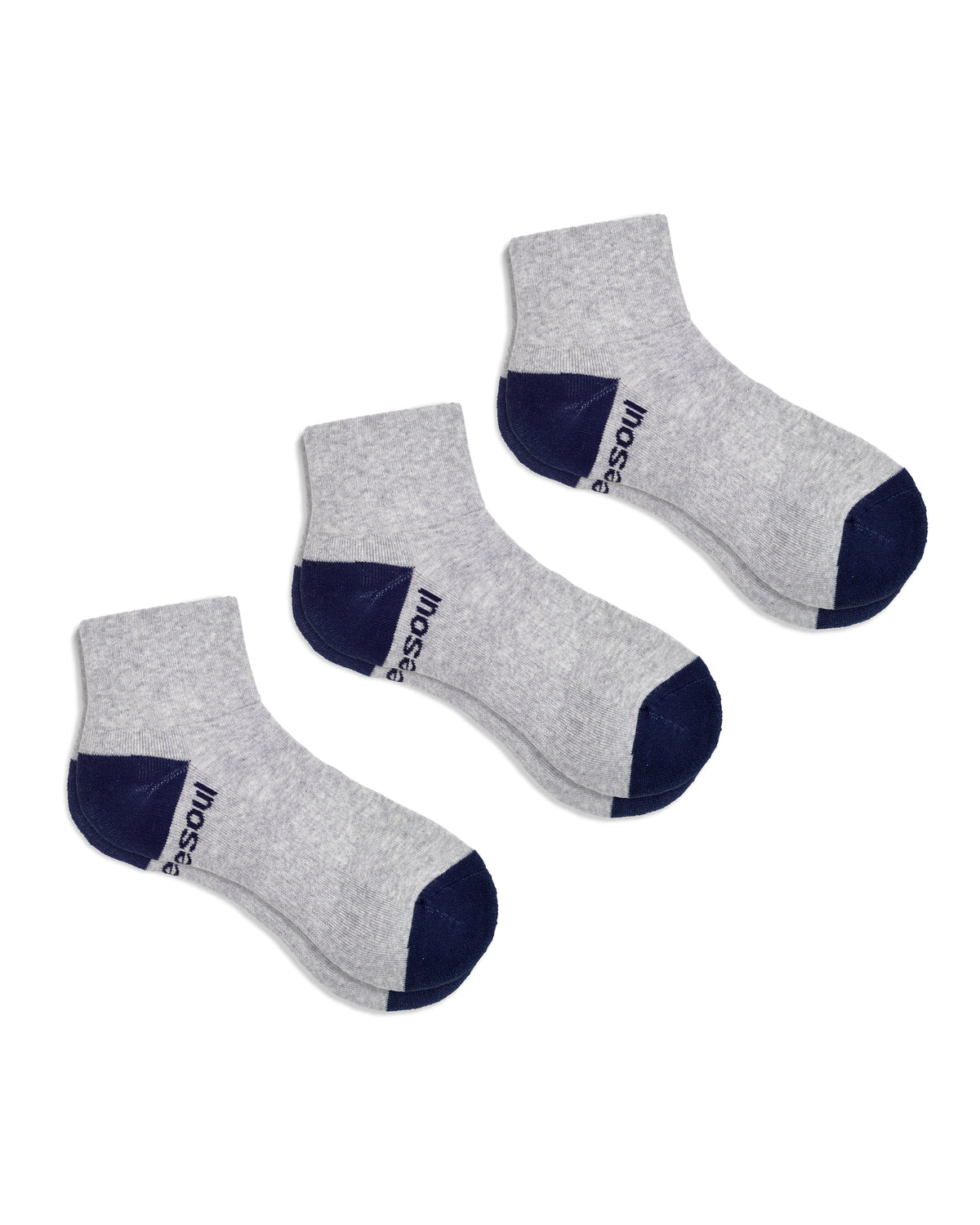 Colorblock Quarter Sock, Gray & Navy