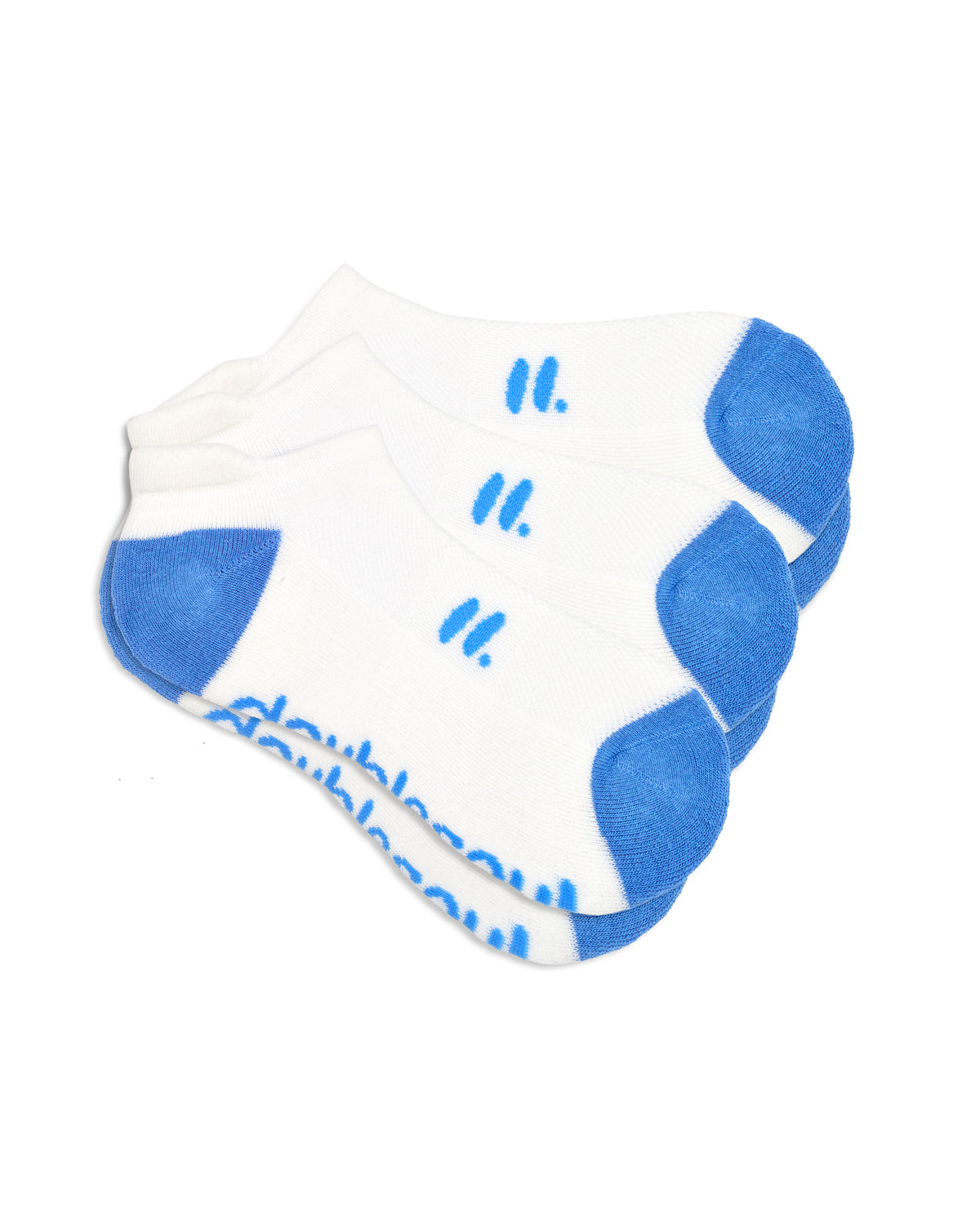 Colorblock Low Sock, White & Blue