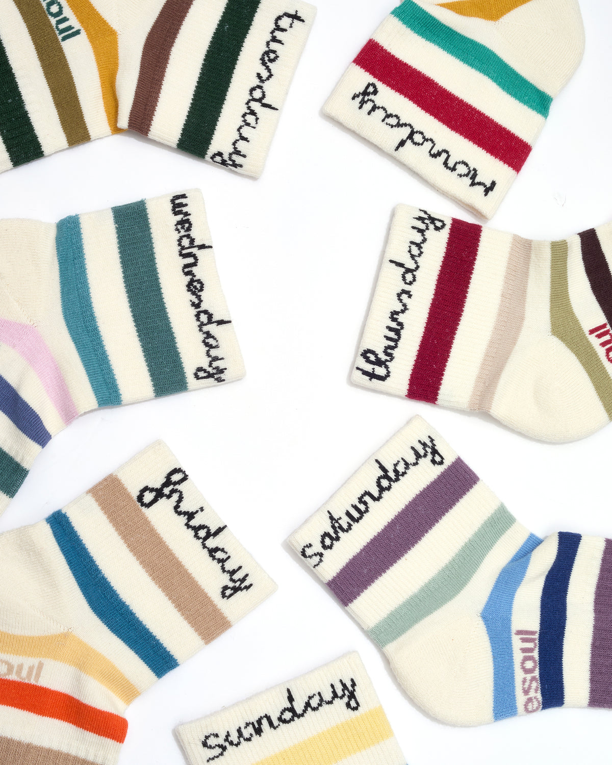 Days Of The Week Quarter Sock, Mixed Pack