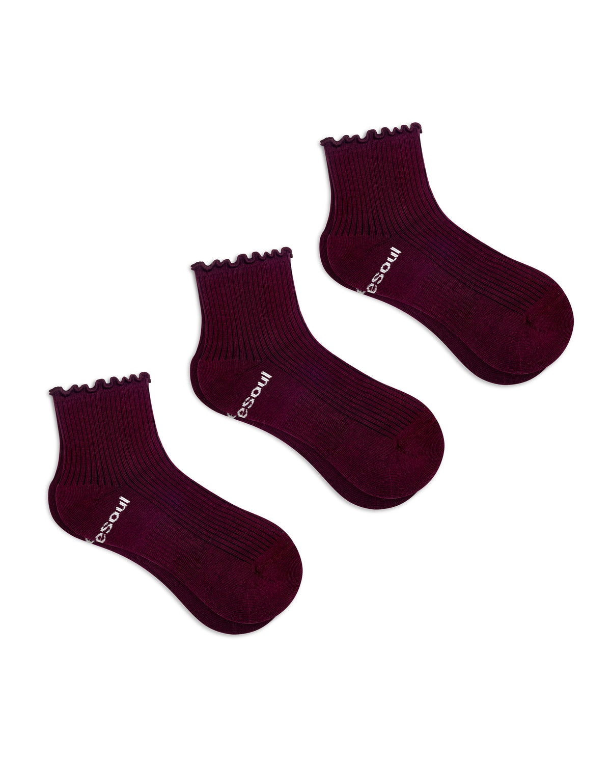 Ruffle Quarter Sock, Berry