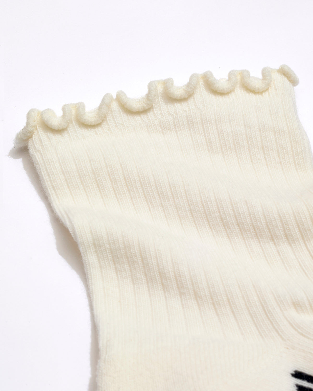 Ruffle Quarter Sock, Cream