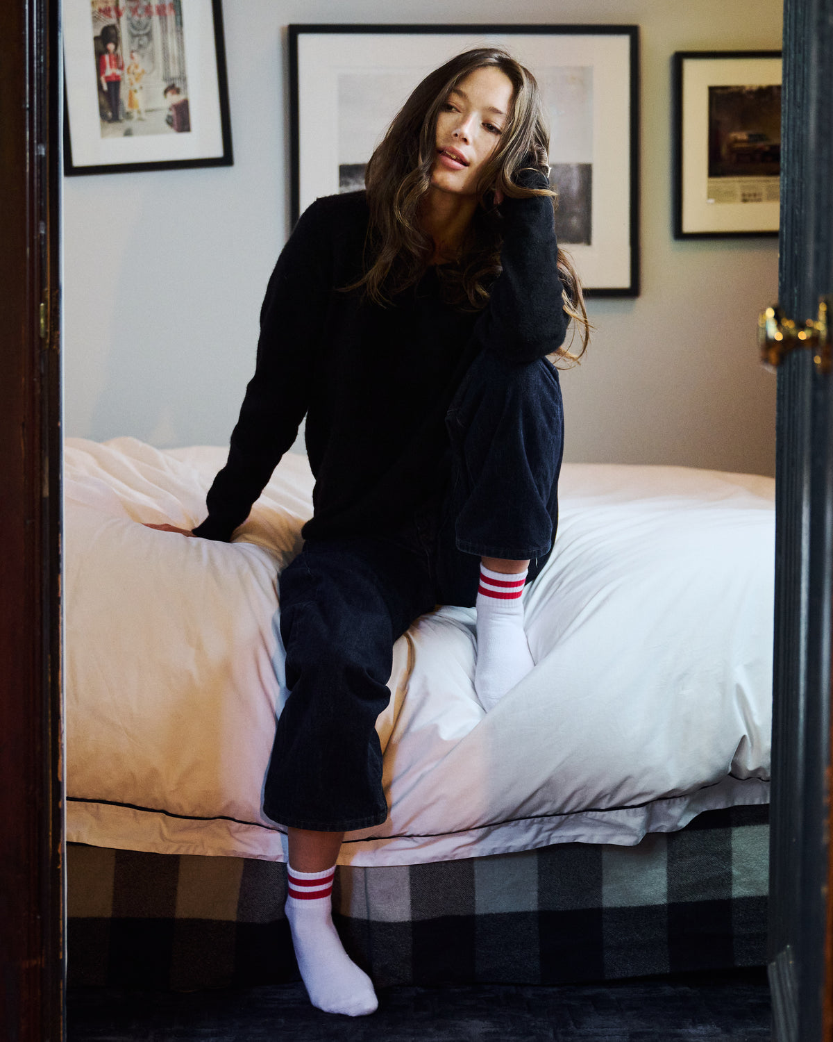 Varsity Quarter Sock, Cardinal